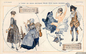 18th Century Sexy Women - HÃ©rouard 1919 Les Bons Dictons Sexy Girl Nude, 18th Century