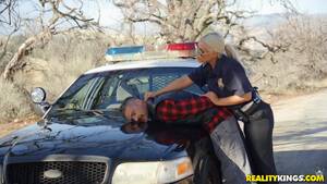 interracial fuck in police car - Horny police officer Bridgette B pulls over a guy to fuck... | Any Porn