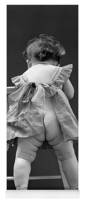 1940 vintage black nude - 1940s Back End View Of Nude Girl Baby Yoga Mat by Vintage Images - Pixels