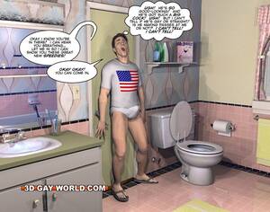 fun toon sex - Gay roommates have fun in the bathroom in xxx - Picture 10