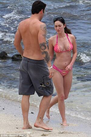 Angelina Jolie Xxx Megan Fox - Megan Fox slips into teeny bikini amid Transformers sacking row | Daily  Mail Online