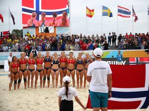 norway nude beach clips - Norwegian women's beach-handball team forced to pay fines after players  wore shorts - instead of bikini bottoms - during a game : r/sports
