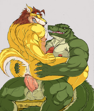 Alligator Muscular Gay Porn - Rule 34 - abs anal anal sex anus biceps big big penis canine crocodile  eyeswear furry gay goggles jrbart male muscles no humans pecjob pecs  penetration penis precum reptile scalie thick penis