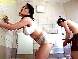 japanese mom bath sex - Japanese Mom Seduced by Son and turned into Blowjob in Bathroom