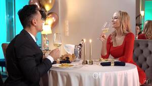 Dinner Porn - Free Romantic dinner prompts blond chick to widen wide Porn Video HD