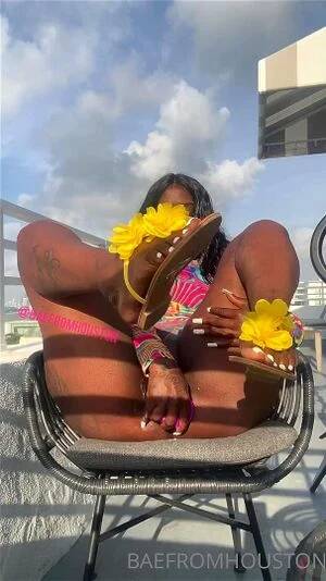 ebony pussy toying and squirting - Watch Ebony dildos her pussy on the terrace and squirts - Feet, Ebony, Squirt  Porn - SpankBang
