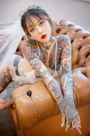 hentai tattoo slut - jav porn - hot asian girls tattoo slut big tits in sexy bride lingerie to  fucks