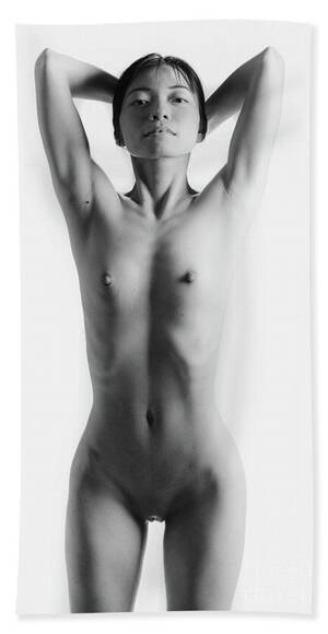 black and white asian nudes - 240.1947 Asian Nude Girl in Black and White Bath Towel by Kendree Miller -  Fine Art America