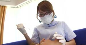 japanese dentist handjob - Busty Japanese dentist Aihara Mari pleasures a dude with ... | Any Porn