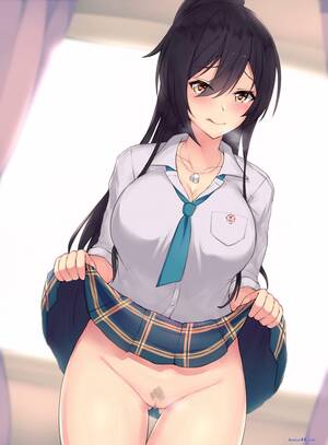 hentai anime skirt no panties - no panties white hair uniform hentai - Hentai 44