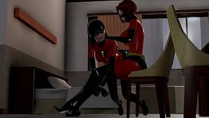 cartoon porn incredibles pussys - The Incredibles: Helen Parr slapping Violet's ass [Full Video] watch online