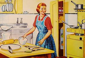 1950 Housewife Retro Kitchen Porn - Retro, Housewife, Family, Cooking, Kitchen, Wife, Woman