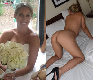 candid nude wife - Bent over wife showing curvy ass in bridal nude wedding dress on and off  picture. â€œ