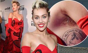 Miley And Selena Sexy - Miley Cyrus shows off armpit hair as she attends New York's amfAR gala |  Daily Mail Online