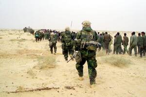 Iraq War Pussy - U.S. Marines from the 2nd Battalion, 1st Marine Regiment escort captured  enemy prisoners of war to a holding area in the desert of Iraq on March 21,  2003, during Operation Iraqi Freedom.(1728x1152) :