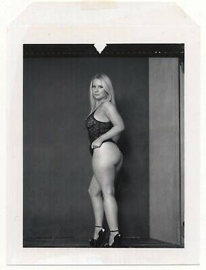 Black Polaroid Porn - Vintage 90s 5x4 Polaroid Photo - Girl Blond Black Heels Semi Nude 430 | eBay
