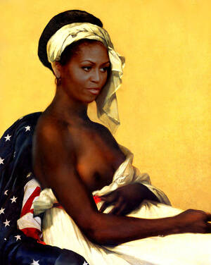 Michelle Obama Nude Porn - First Lady Painting by Karine Percheron-Daniels - Fine Art America