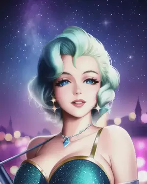 Marilyn Monroe Cartoon Porn - Marilyn Monroe as Anime Cinderella sky - AI Photo Generator - starryai