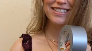 Duct Tape Mouth Girl Sexy - Button Applies Duct Tape to Her Mouth to Perform a Handjob and Then Slurp  Up the Cum - RedTube