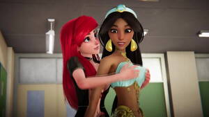 ariel - Jasmine gets creampied by Ariel wearing black stockings - The Little  Mermaid Porn - XVIDEOS.COM