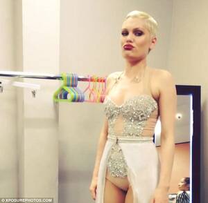 Jessie J Porn - Jessie J flashes nude underwear as she dances backstage | Daily Mail Online