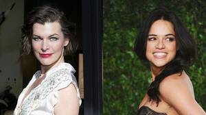 Celebrity Porn Michelle Rodriguez - Milla Jovovich and Michelle Rodriguez Resident Evil Feud - Milla Jovovich  Insecure About Michelle Rodriguez | Marie Claire