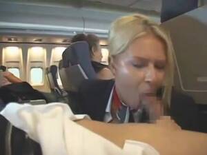 blonde flight attendant group sex - Busty blonde stewardess sucks a passenger off on the plane | voyeurstyle.com