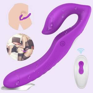 lesbian double dildo vibrating - Strapless Strap On Double Ended Dildos Remote Control 9 Speed Sex Toys For  Lesbian