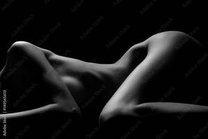 black on white nude girls - Sexy body nude woman. Naked sensual beautiful girl. Artistic black and white  photo. Stock Photo | Adobe Stock