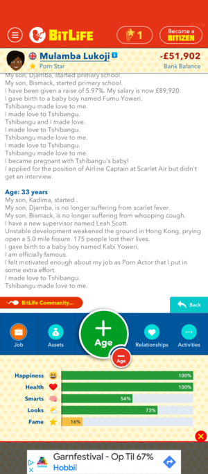 Celebrity Porn Line - I'm a famous porn star. Didn't even know you could do that : r/BitLifeApp