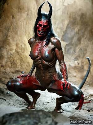 Devil Porn - Porn image of devil 60 nude dark fantasy creepy full shot squatting  spreading legs created by AI
