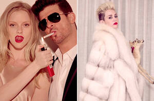 ass cock miley cyrus - Robin Thicke, Miley Cyrus & Clearing Up Blurred Lines in Music Videos  (Opinion) â€“ Billboard