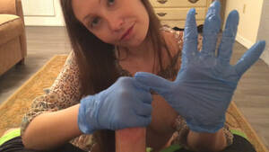 blue medical gloves handjob - xxSmiley - Latex glove Handjob - ManyVids