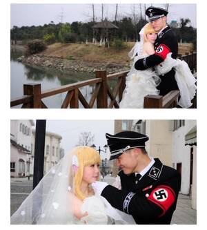 Asian Nazi Porn - Chinese couple posing in a photo shoot wearing full Nazi regalia : r/trashy
