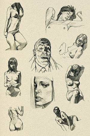 70s porn scetch - I like the hatching on these figure sketches. Very 70s porn feel to them.