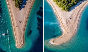 nude beach blowjob - Zlatni rat beach in Croatia changes shape due to strong winds :  r/interestingasfuck