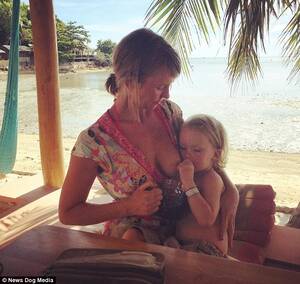 lactating beach - British mother posts YouTube videos of herself breastfeeding her  four-year-old son | Daily Mail Online