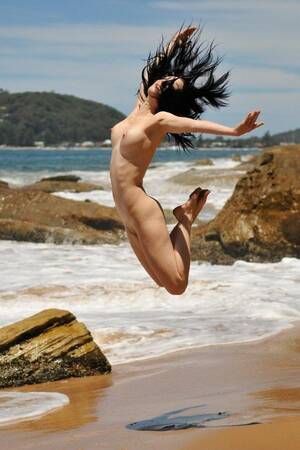 girl jumping nude group - Nude Jumping - 51 photos