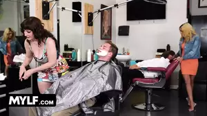 barber shop xxx handjobs - Best MILF Barber In Town Melody Mynx Gives Her Client A Boner And A Blowjob  - MYLF | xHamster
