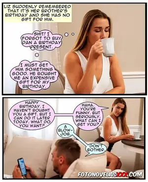 Celebrity Birthday Porn Captions - Sister's Birthday Blowjob in Lingerie - Porn Comics XXX