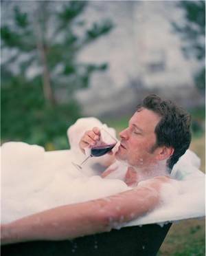 Colin Firth Porn - Colin Firth in a bathtub with wine in the outdoors. Dreams coming true. |  Wine Porn | Pinterest | Colin firth, Wine and Coffee