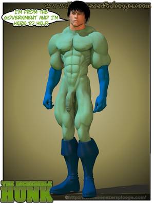 cartoon superhero hentai - Hung Hentai Superhero the Incredible Hunk with Big Bulging Muscles.