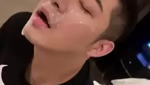asian mouth full of cum face - thick sperm on young asian face delight, on face & mouth 9'' | xHamster