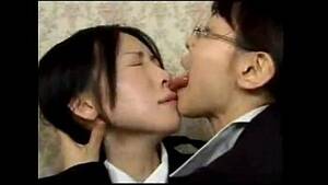 asian lesbians french kissing - Asian Lesbian Wild Tongue Kiss