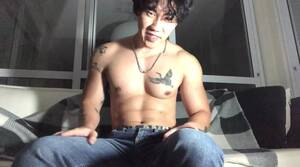 asian cock jerk - Asian boy massaging muscles and jerking off watch online
