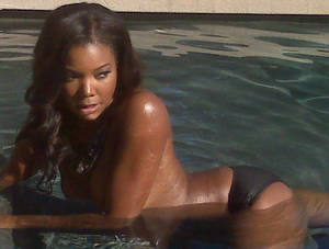 Gabrielle Union Pussy - Gabrielle Union in the water topless