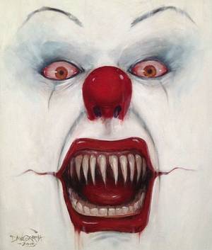 Evil Scary Clown Porn - The face of Evil and childhood nightmares - Terrific Movie Monster  Paintings & Artworks By Dave Correia