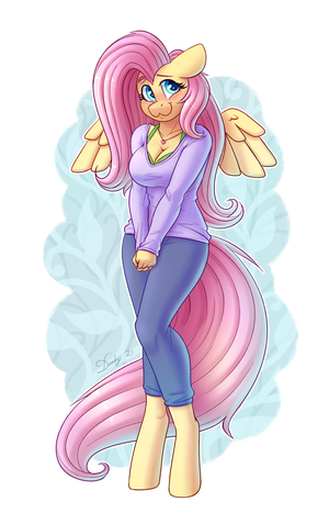 Mlp Fim Fluttershy Anthro Porn - 123455 - safe, artist:dandy, fluttershy (mlp), equine, fictional species,  mammal, pegasus, pony, anthro, unguligrade anthro, friendship is magic,  hasbro, my little pony, 2021, :3, anthrofied, big breasts, blushing,  bottomwear, bra, breasts, cleavage,