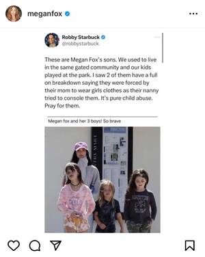 Megan Fox Tranny Porn - Megan Fox's response to Robby Starbuck : r/popculturechat