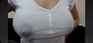 lactating boobs shirt - Auto milk big engorged boobs white t-shirt after show